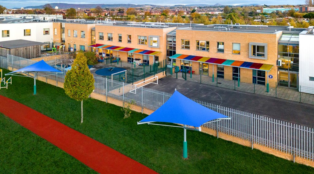 Drone photography at a school in Leeds, UK