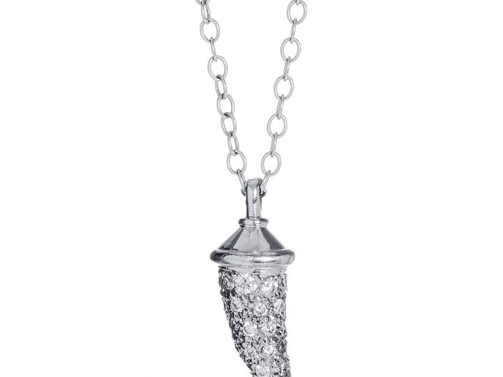 Platinum Tooth Encrusted Diamond Pendant Jewellery photography for a Website and ECommerce.