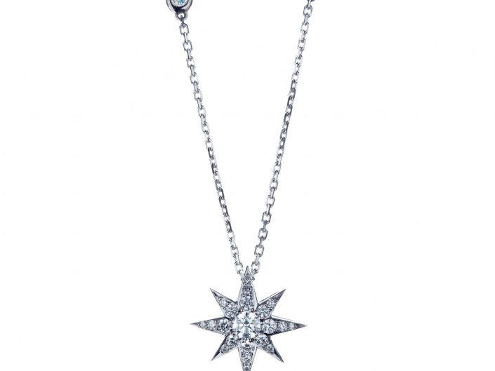 Platinum Diamond Encrusted Star Pendant Jewellery Photography for Online sales.