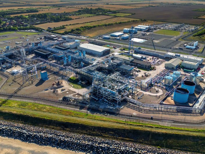 Drone photography at a Centrica's gas storage facility in East Yorkshire.