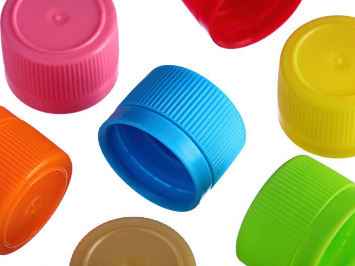 Coloured Bottle Caps product photography for a Pharmaceutical supplies company in East Yorkshire.