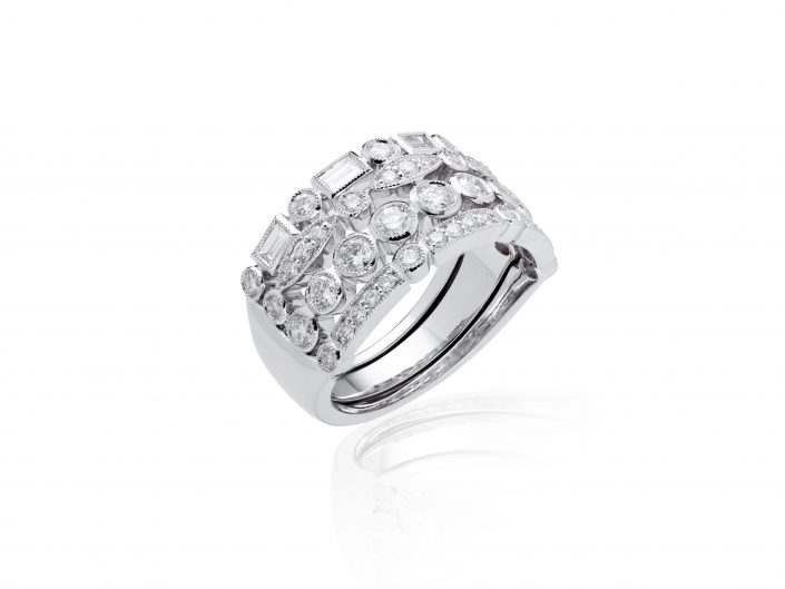 Diamond platinum ring, photograph used for ECommerce Jewellery sales.