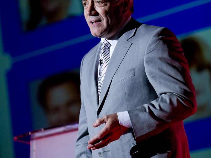 Press photography of Kevin Keegan OBE, former English football player, manager and event speaker at a conference venue in East Yorkshire
