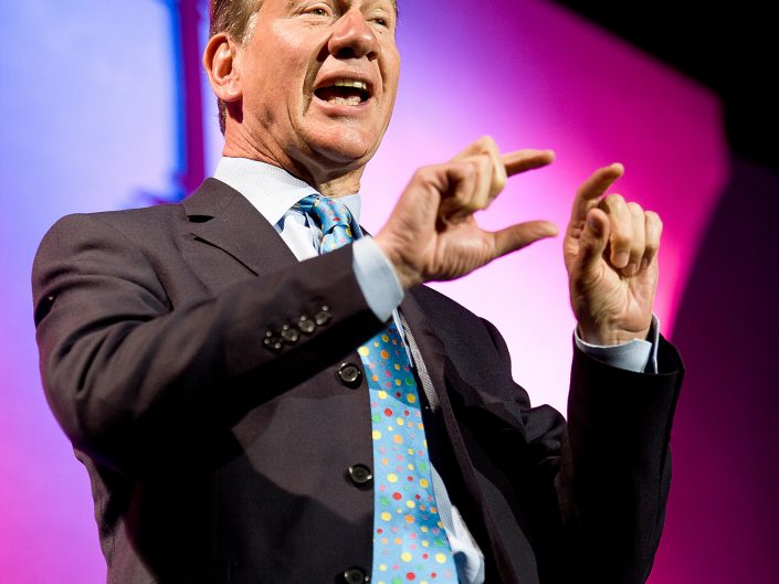 Press Photography of former Conservative MP and Cabinet Minister, Michael Portillo in a conference venue in East Yorkshire.