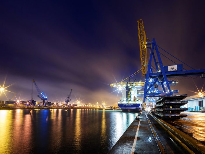 An example of nightscape maritime photography at an East Yorshire port.