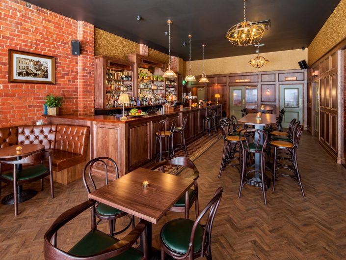 An interior photograph of a new bar fit out in Hull, East Yorkshire.