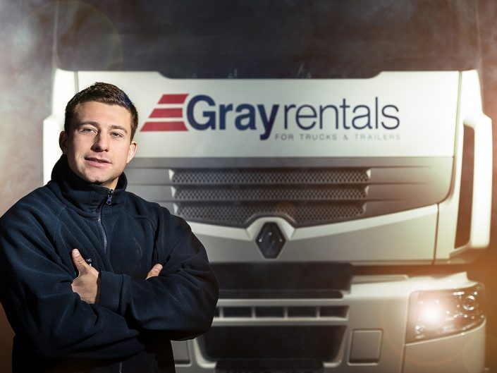 PR photography of a driver an truck for a logistics client in hull, East Yorkshire.